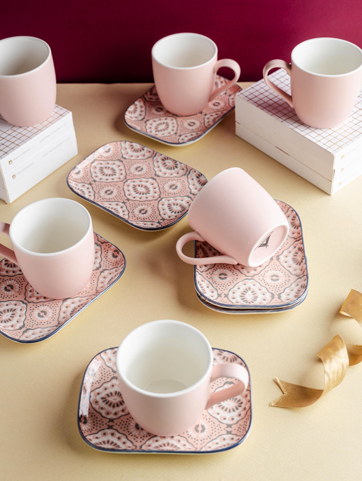 Blush Pink Tea Set Set of 6