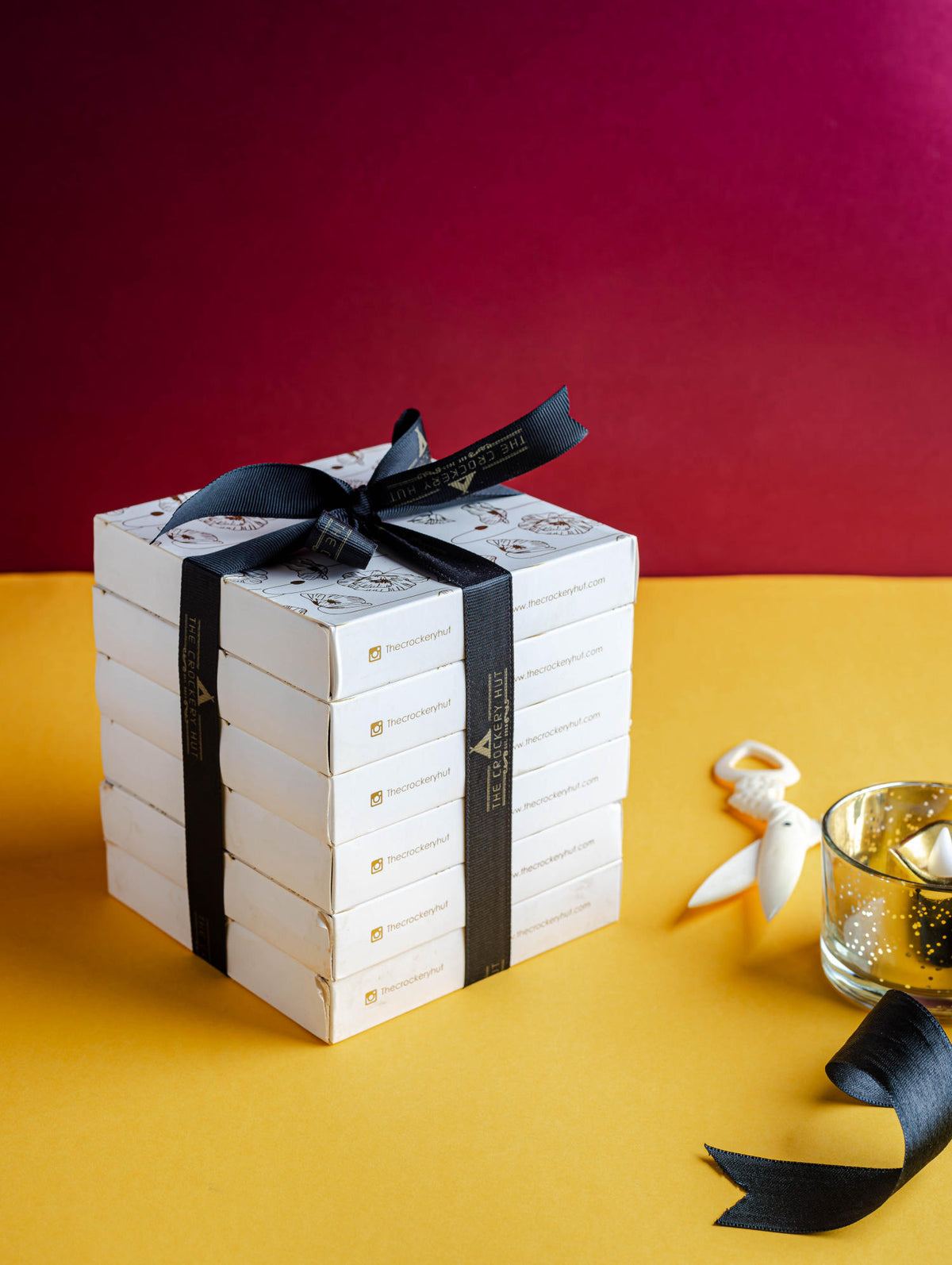 Navajo Black Square Dessert Plate Set of 6