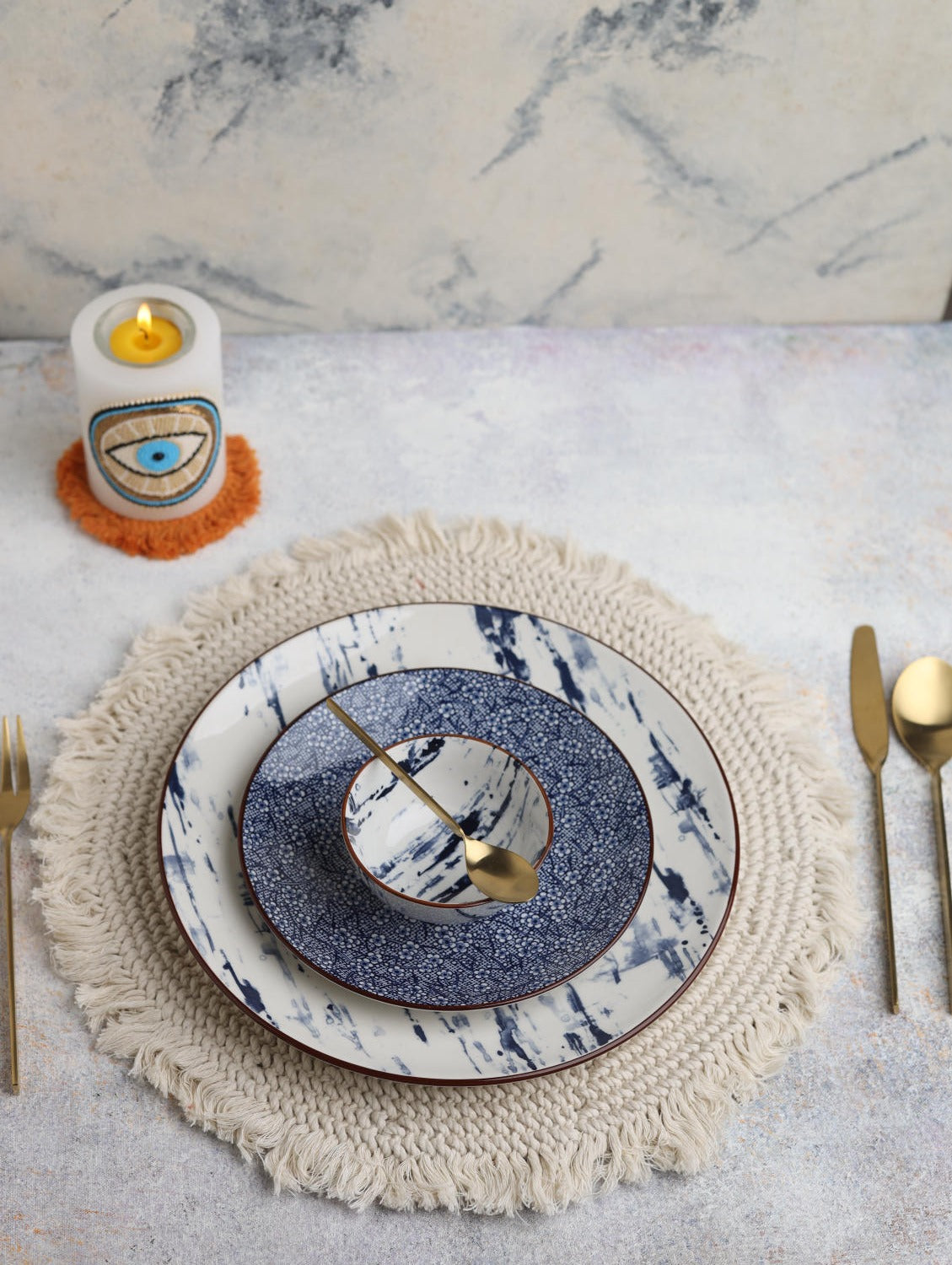 Bella Macramé Placemat Round 34cm