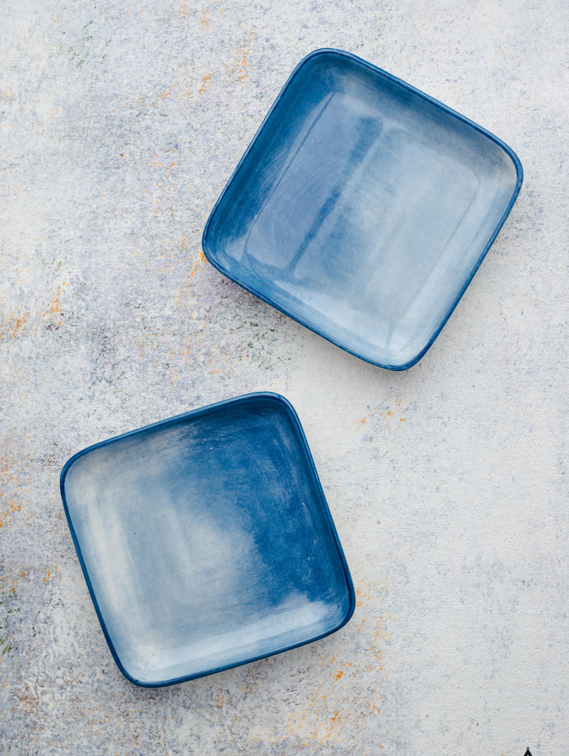 AIRY BLUE Square Appetizer Dish 4.75"