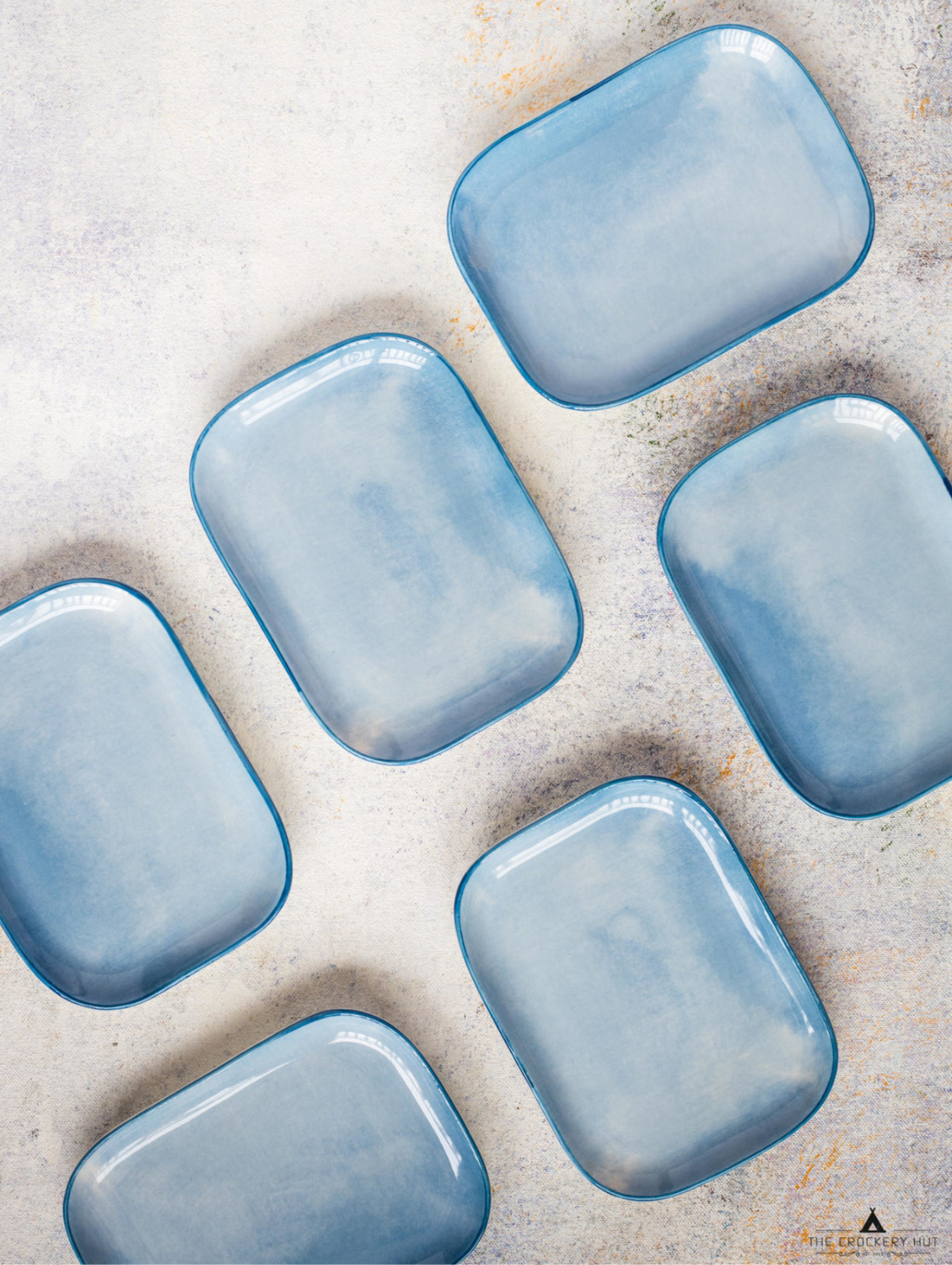 AIRY BLUE Rectangular Plate- Small 5.5"