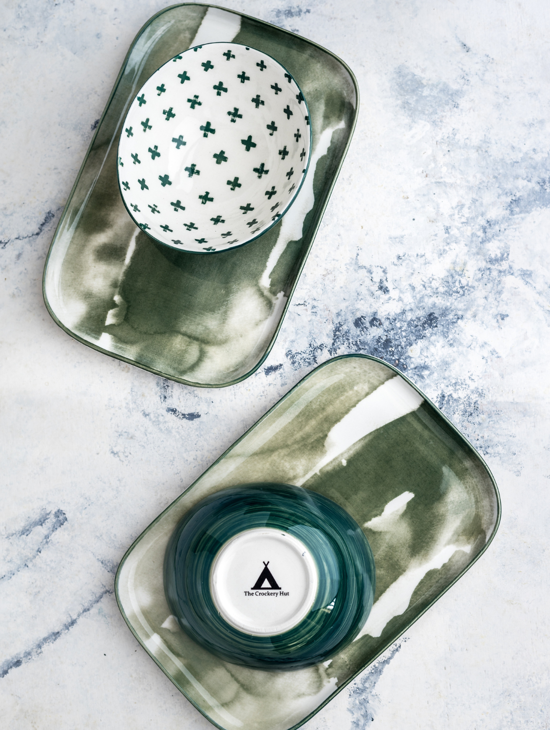 Soup & Side Platter Rectangular Plate-Medium,Oval Soup bowl Set of 2