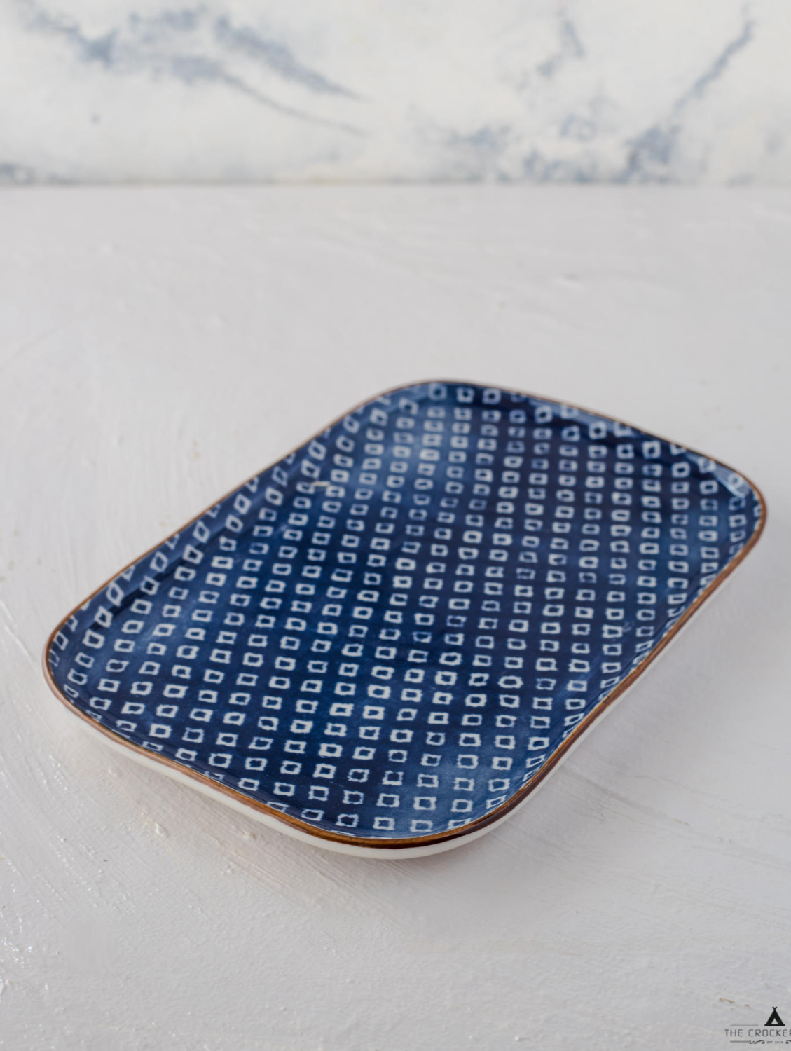 AMARA BLUE Rectangular Plate- Medium 9"
