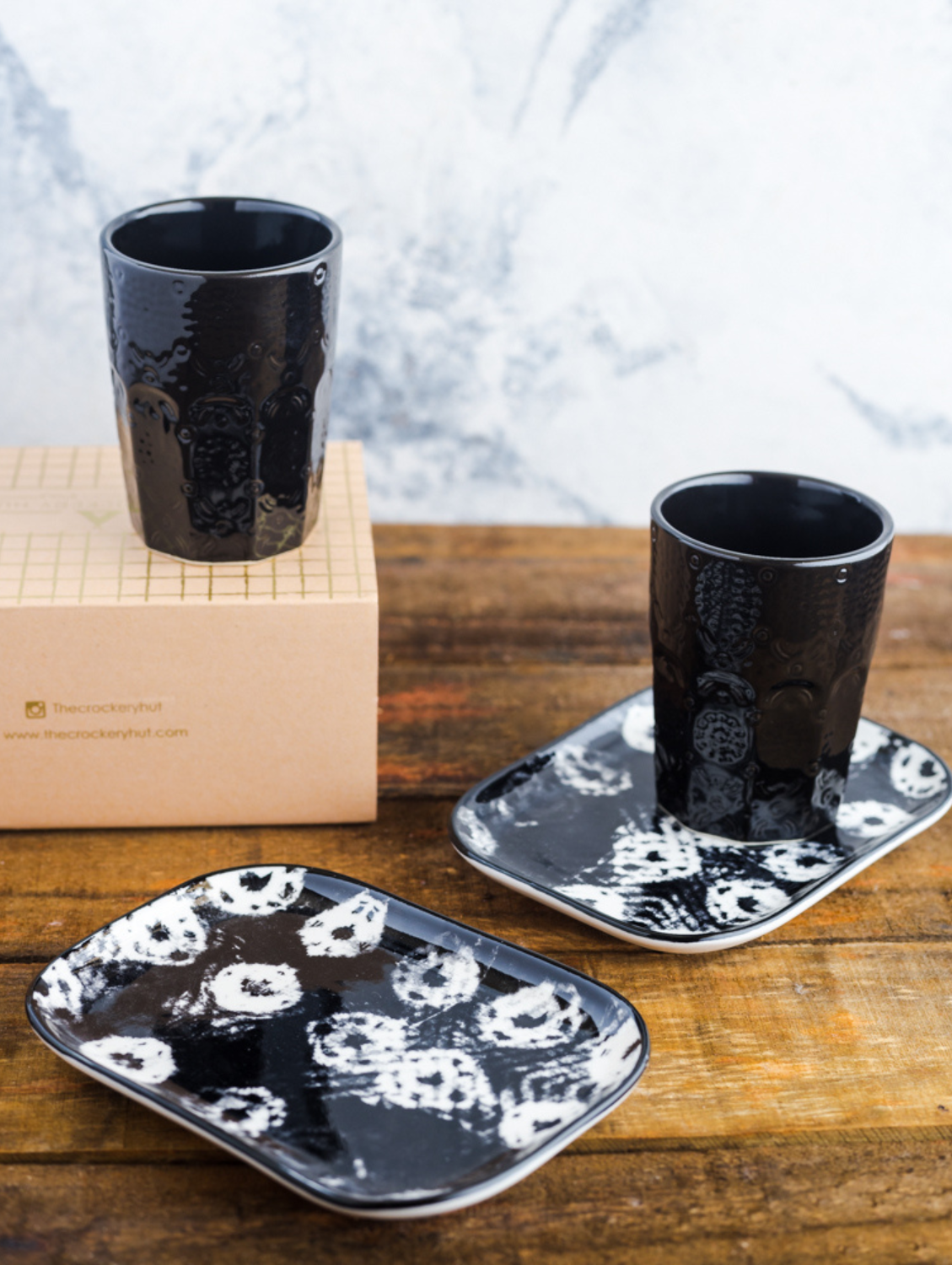 Black Glaze Tumbler Set of 2