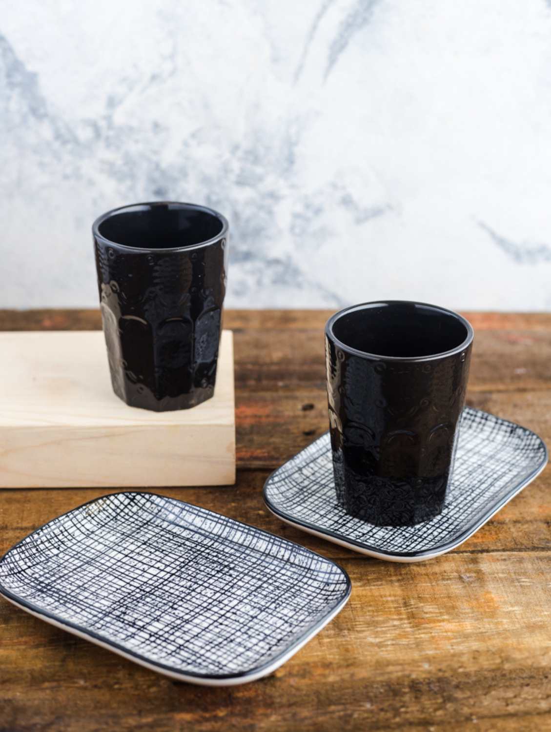 Black Glaze Tumbler Set of 2