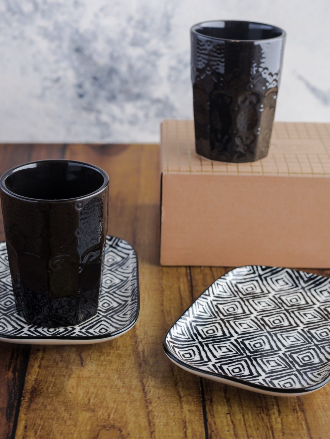 Black Glaze Tumbler Set of 2
