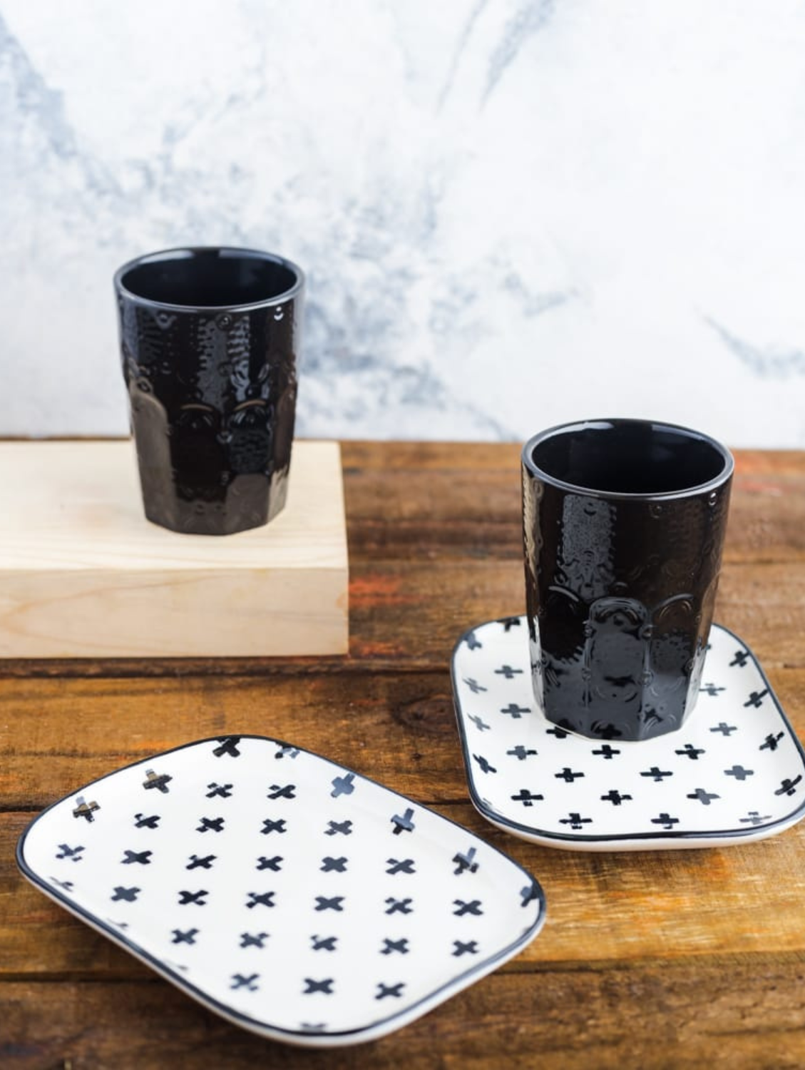 Black Glaze Tumbler Set of 2