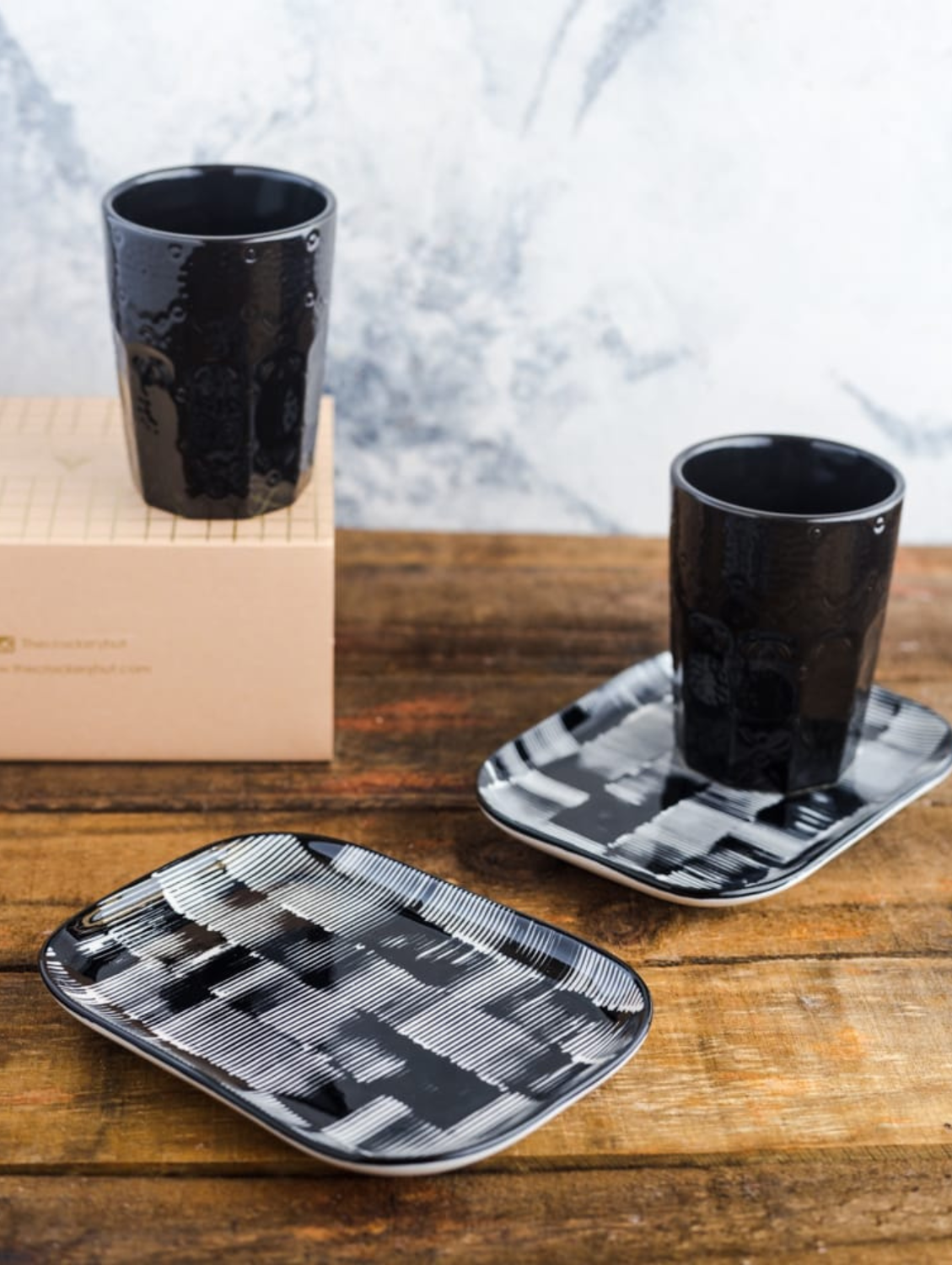 Black Glaze Tumbler Set of 2