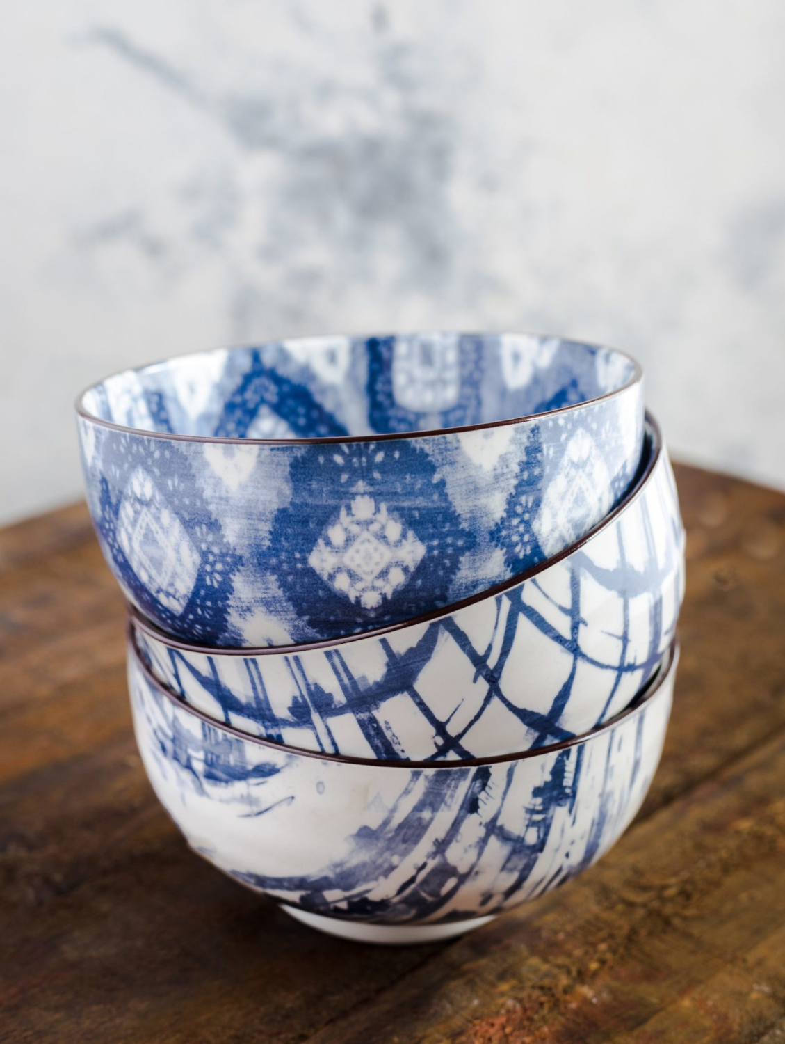 Blue Plaid Cereal Bowl 5"