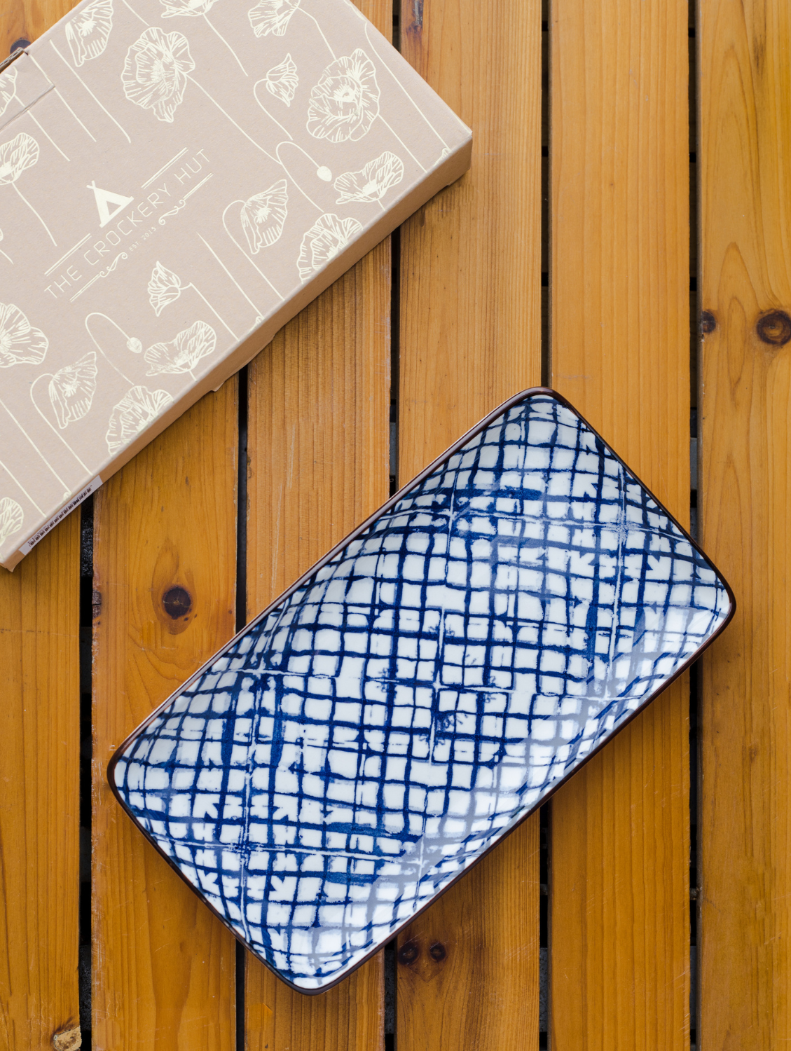 BLUE PLAID Rectangular Side Plate 8