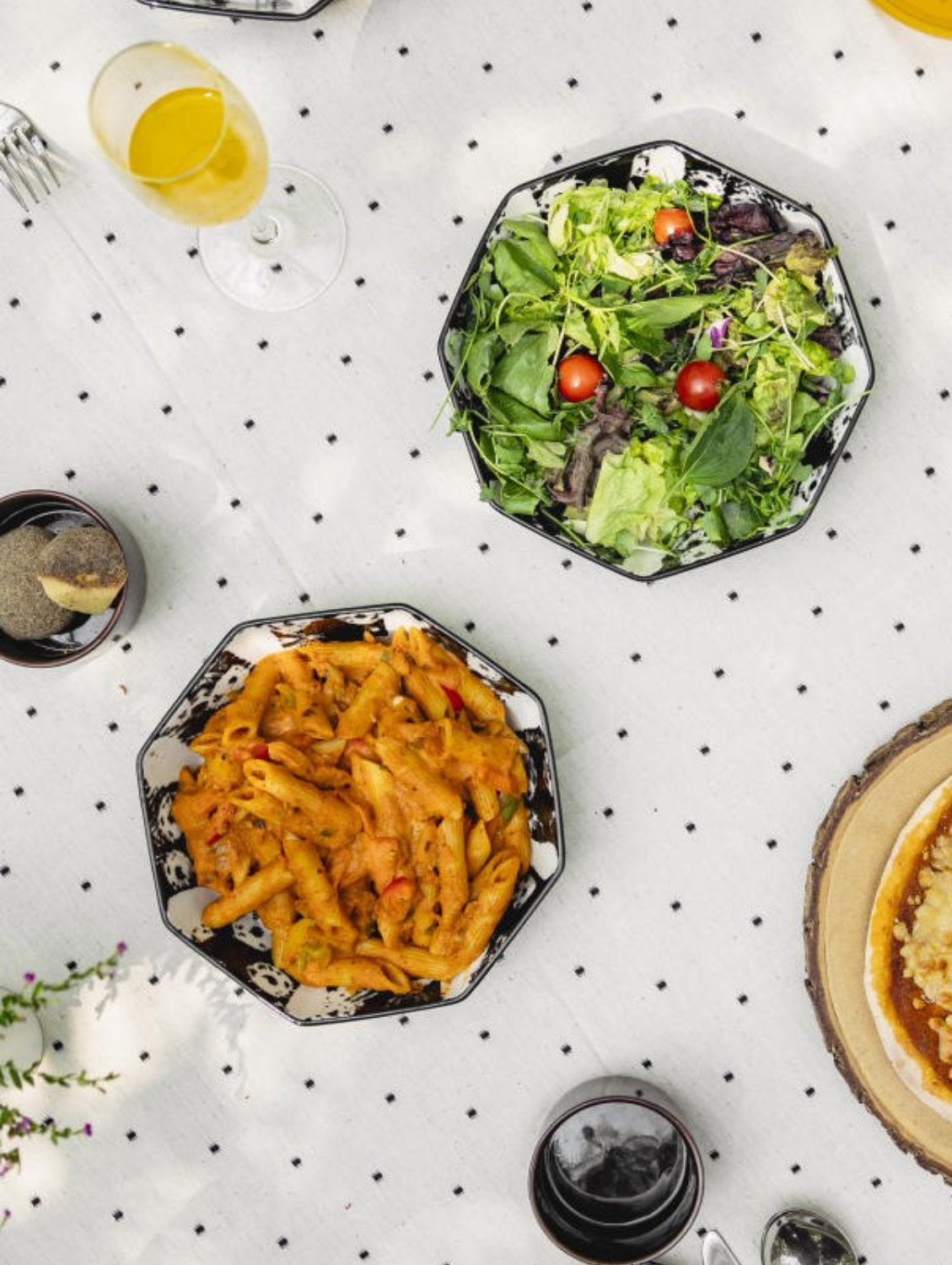 Carbon and Ash Hexagonal Pasta Bowl 8"