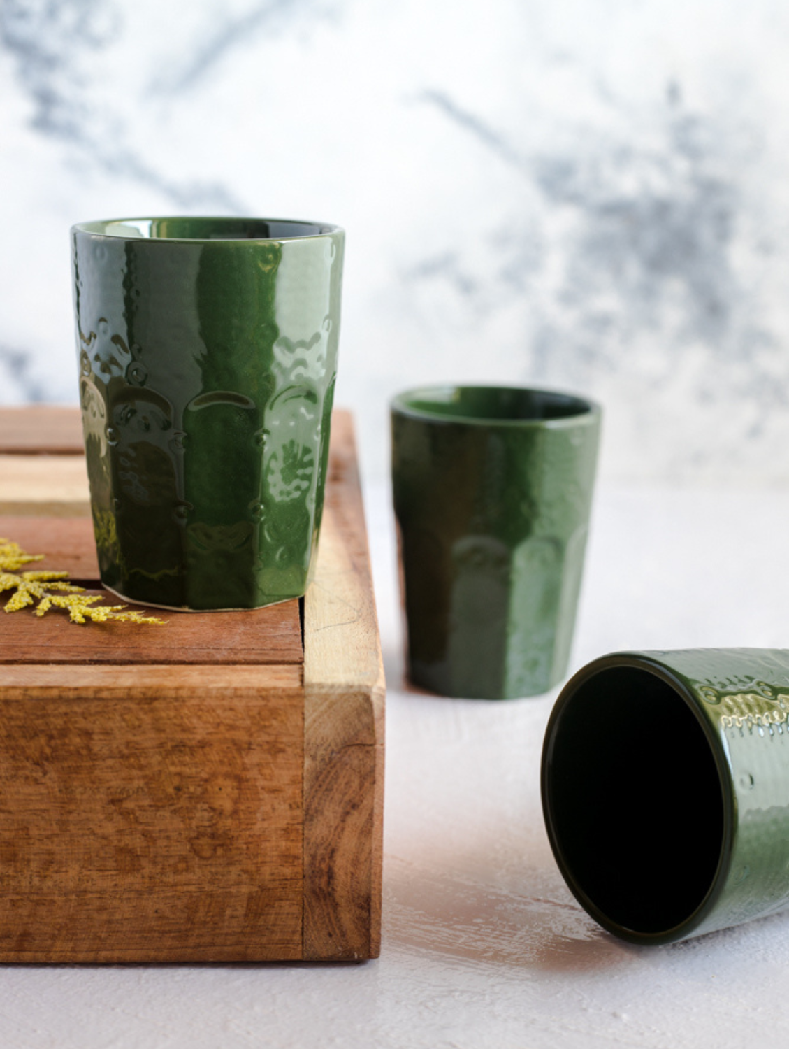 GREEN GLAZE Tumbler Set of 2