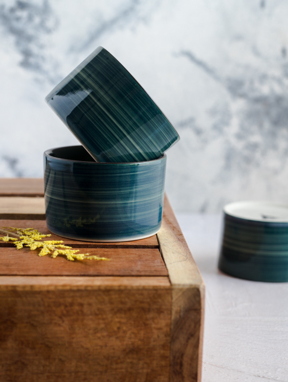 GREEN BRUSH Cylindrical Bowls 150 ml