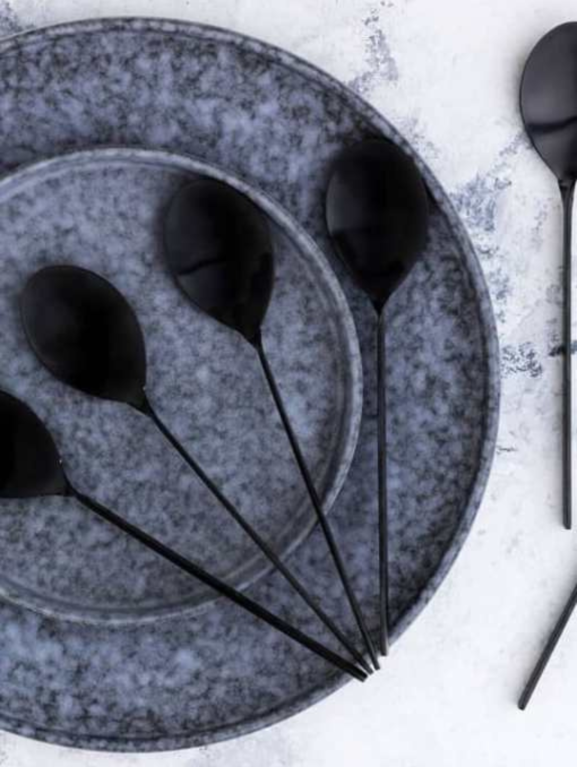 MATTE BLACK Spoon Set Set of 6