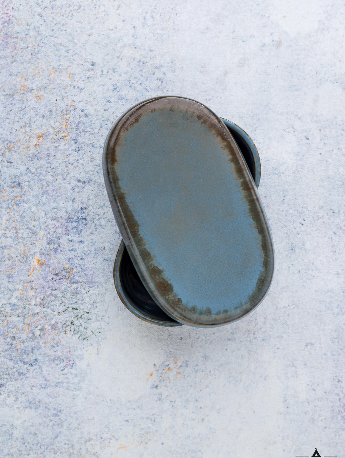 Misty Grey Oval Butter Box