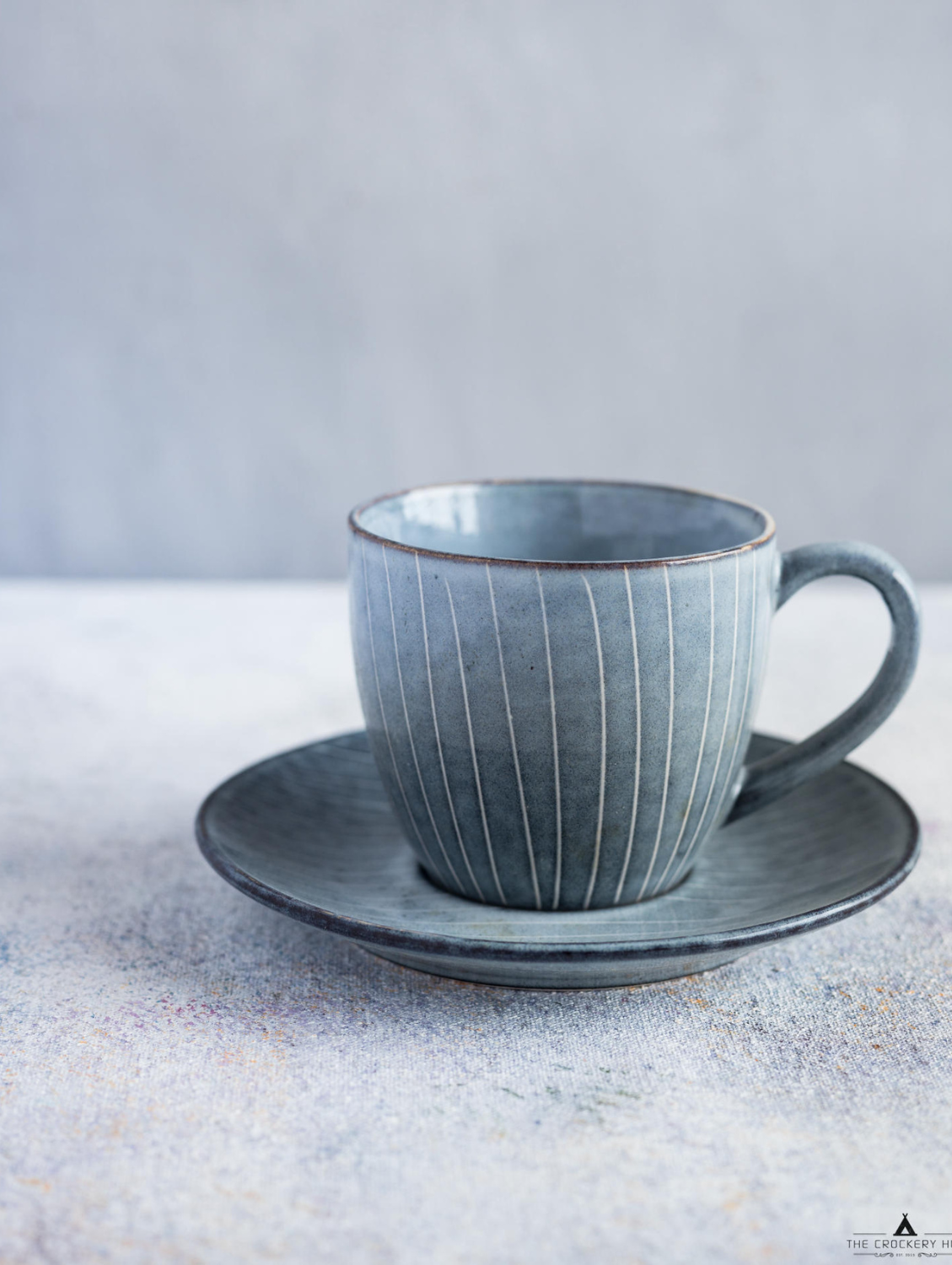 MYSTICAL GREY SET Tea Cup, Round Saucer Set Of 1