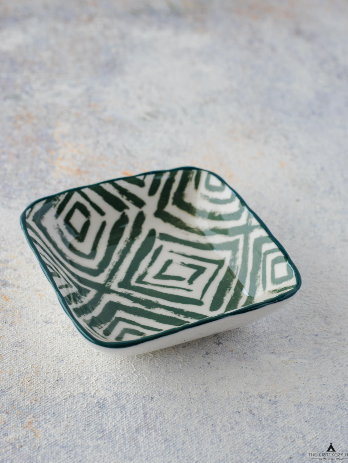Navajo Green Square Dipping Dish 3.5"