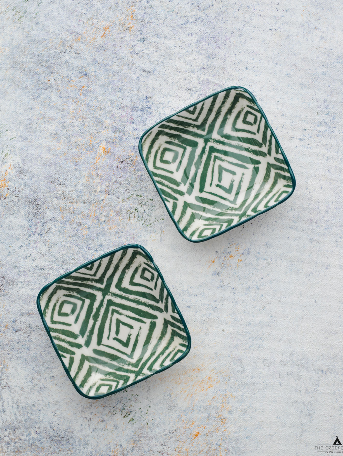 Navajo Green Square Dipping Dish 3.5"