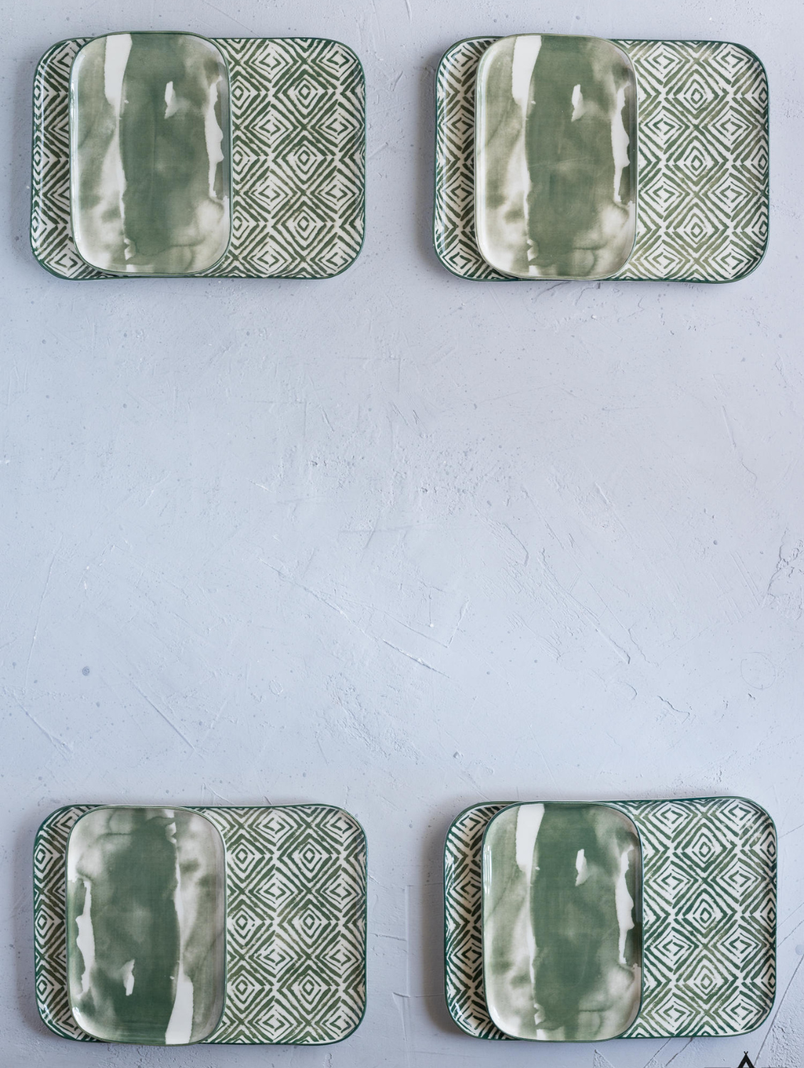 Navajo Green Rectangular Plate- Large 12"