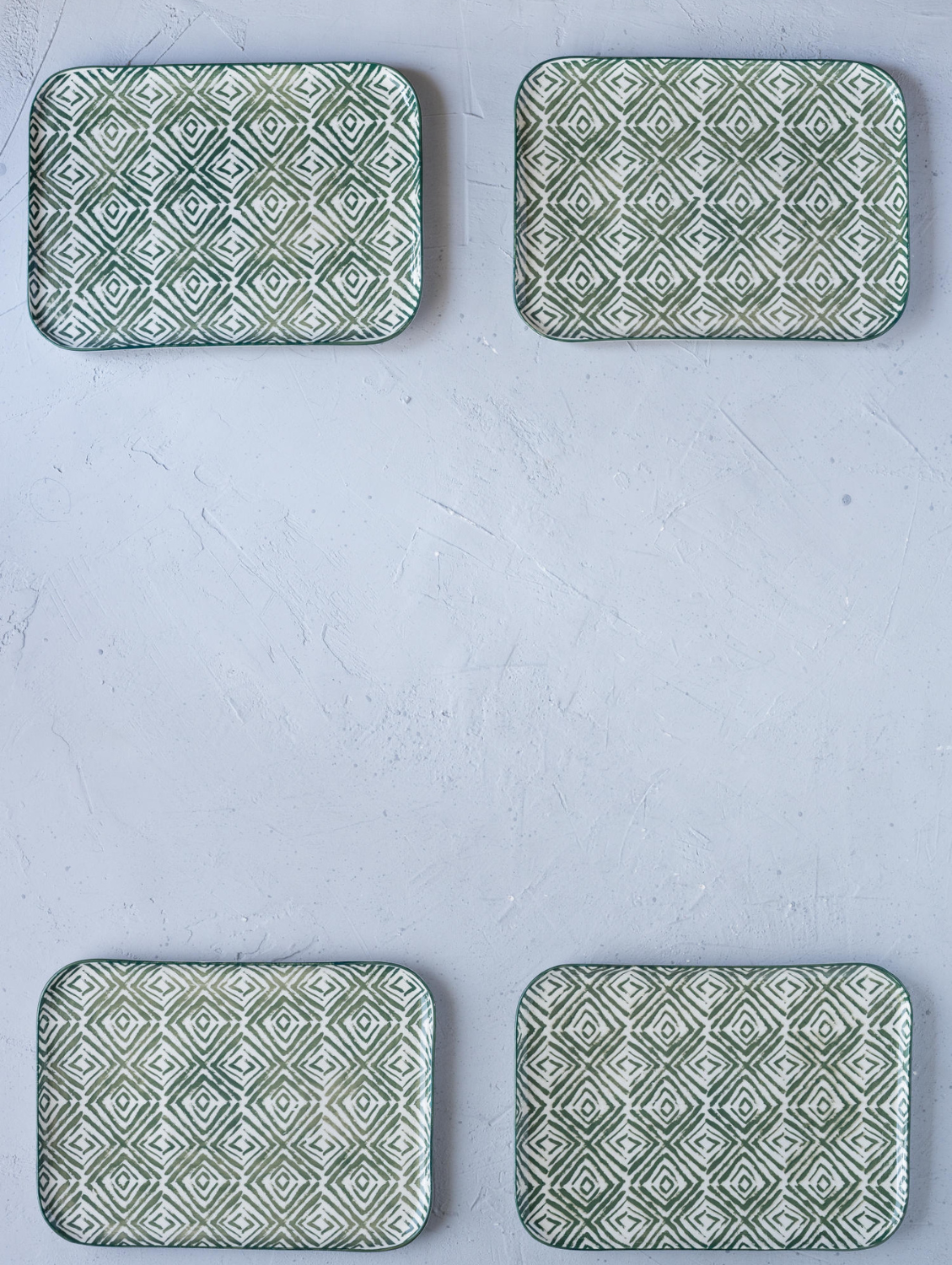 Navajo Green Rectangular Plate- Large 12"
