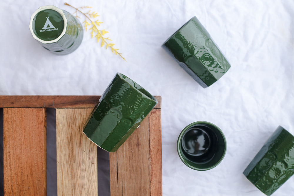 GREEN GLAZE Tumbler Set of 2