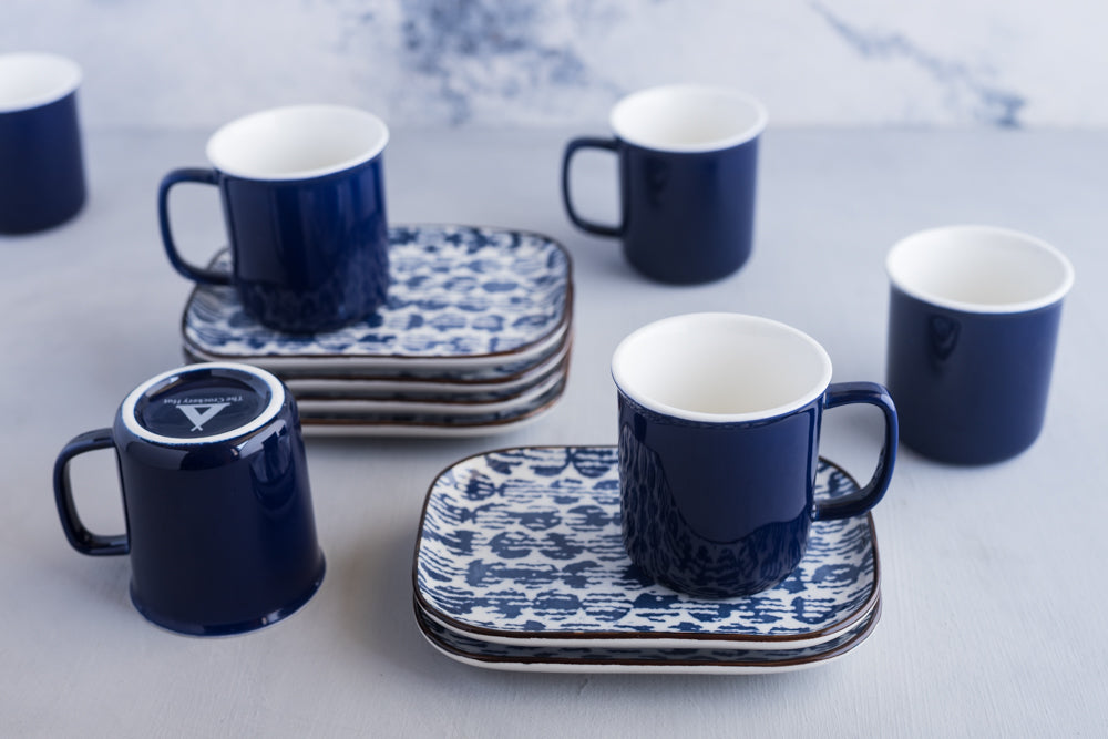 SPECKLE Tea cup, Small rectangular plate Set of 2