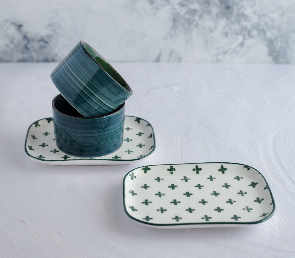 ZEUS GREEN Rectangular Plate- Small 5.5"