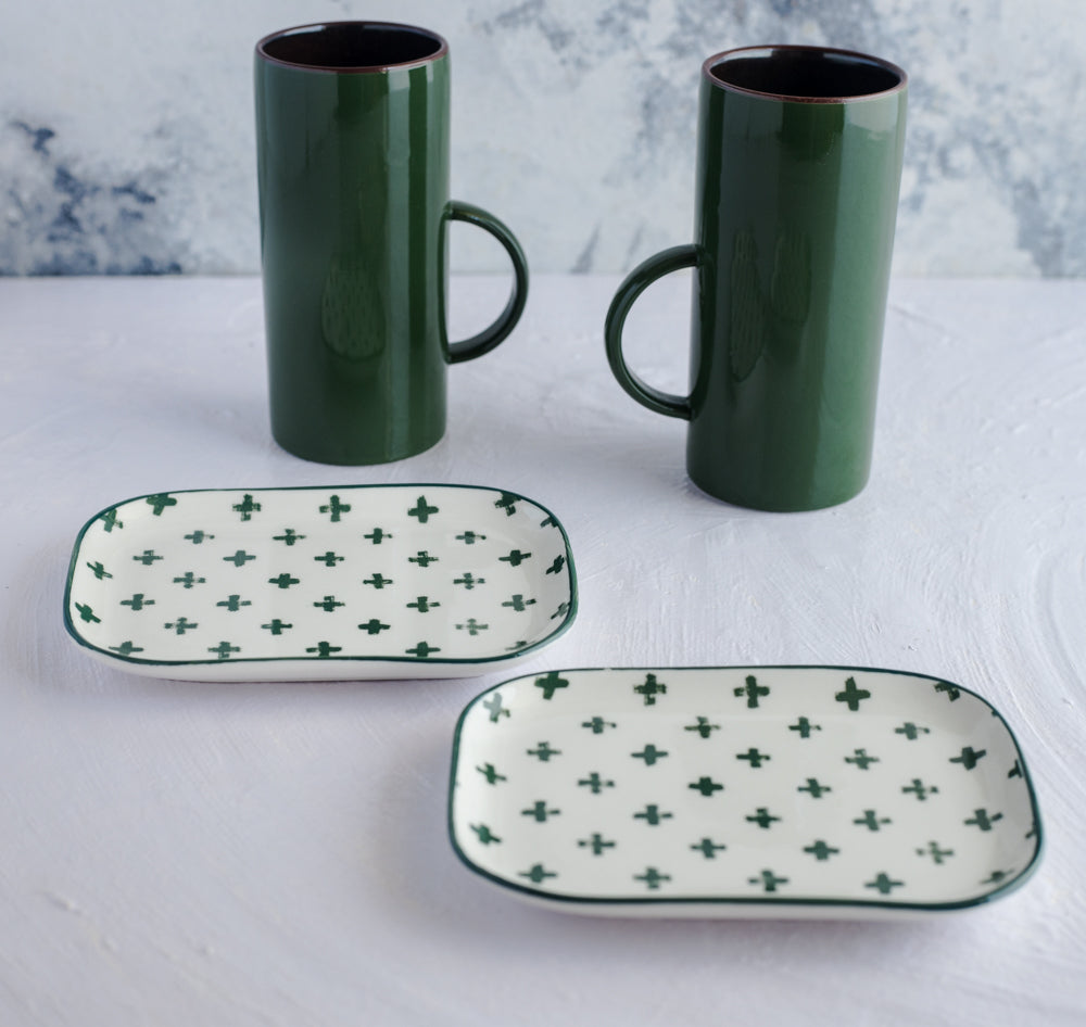 ZEUS GREEN Rectangular Plate- Small 5.5"