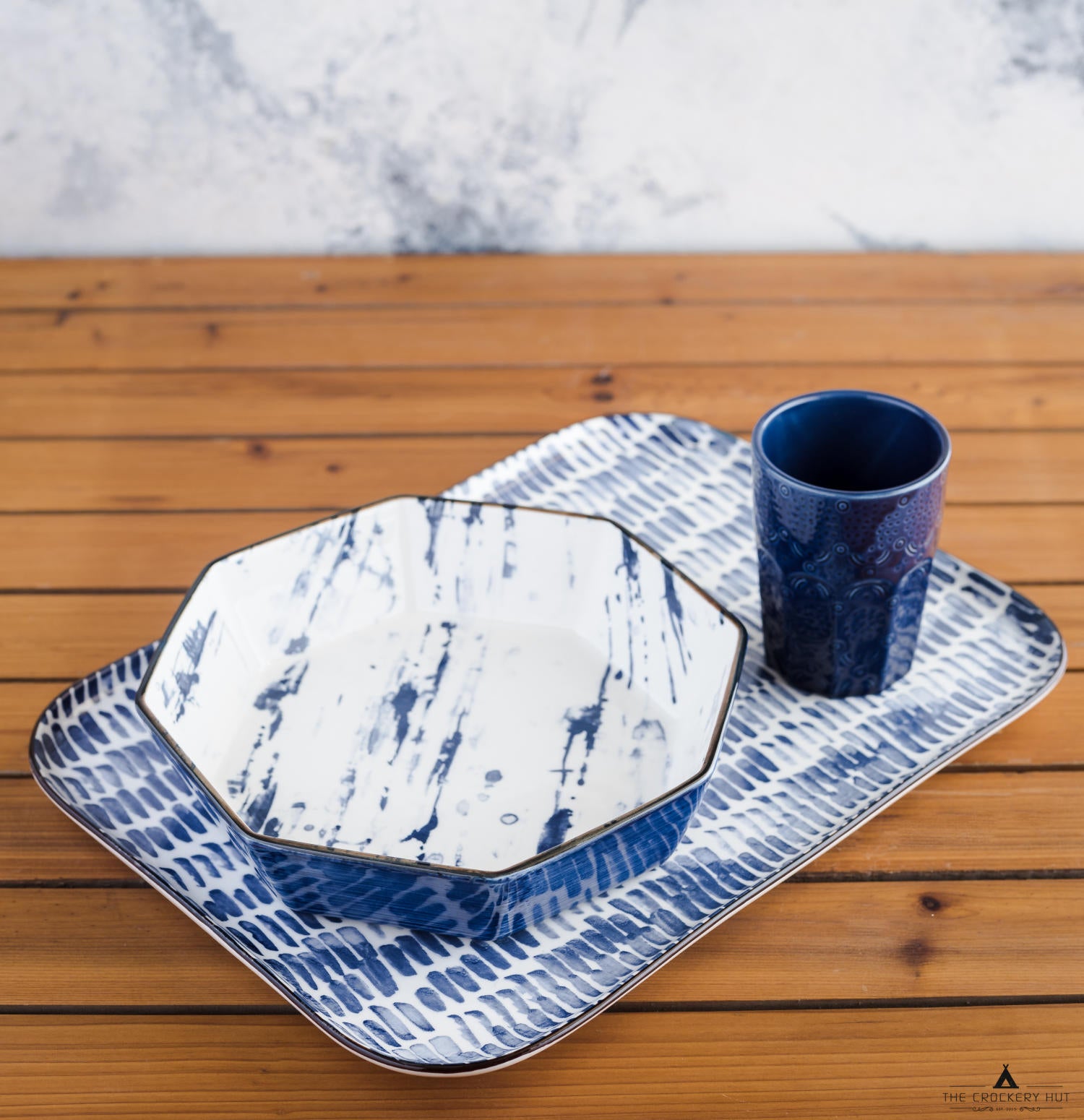 Sky Meet Sea Rectangular Plate- Large 12"