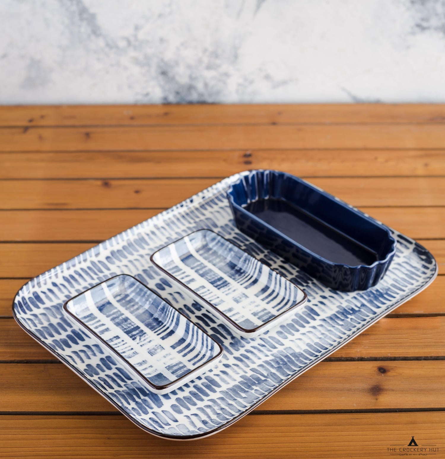Sky Meet Sea Rectangular Plate- Large 12"