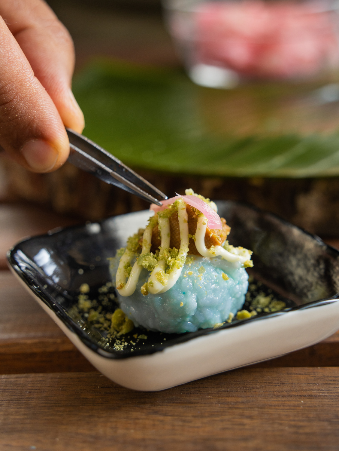 Black Brush Square Dipping Dish 3.5"