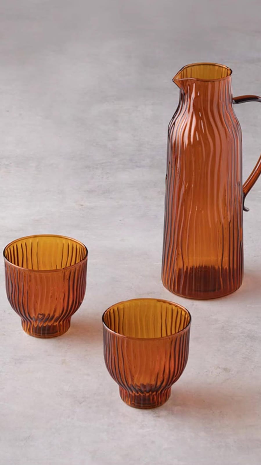 BURNT ORANGE Jug with Two Cups (Set)