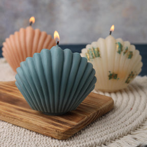Seashell Candle - Aqua Blue