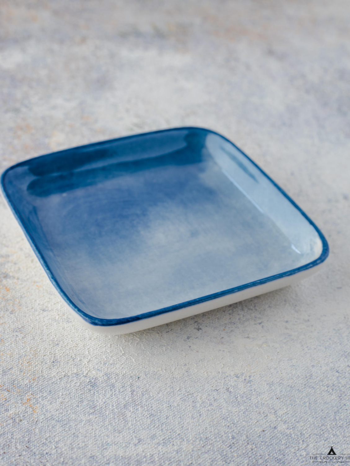 AIRY BLUE Individual Appetizer Square Dish 4.75"