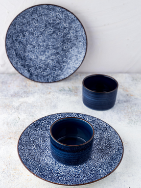 BLUE BRUSH Cylindrical Bowls