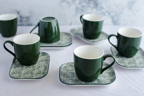 Tea Cup Set With NAVAJO GREEN 5.5″