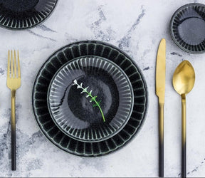 BLACK and GOLD Shaded Cutlery Set (18 Pcs)