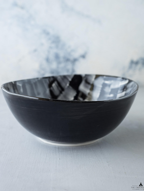 ZAZA BLACK Oval Serving Bowl 8"