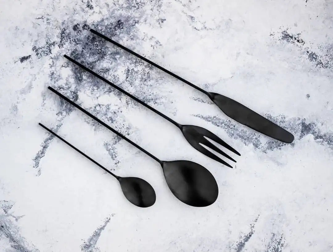 MATTE BLACK Cutlery Set (24 Pcs)